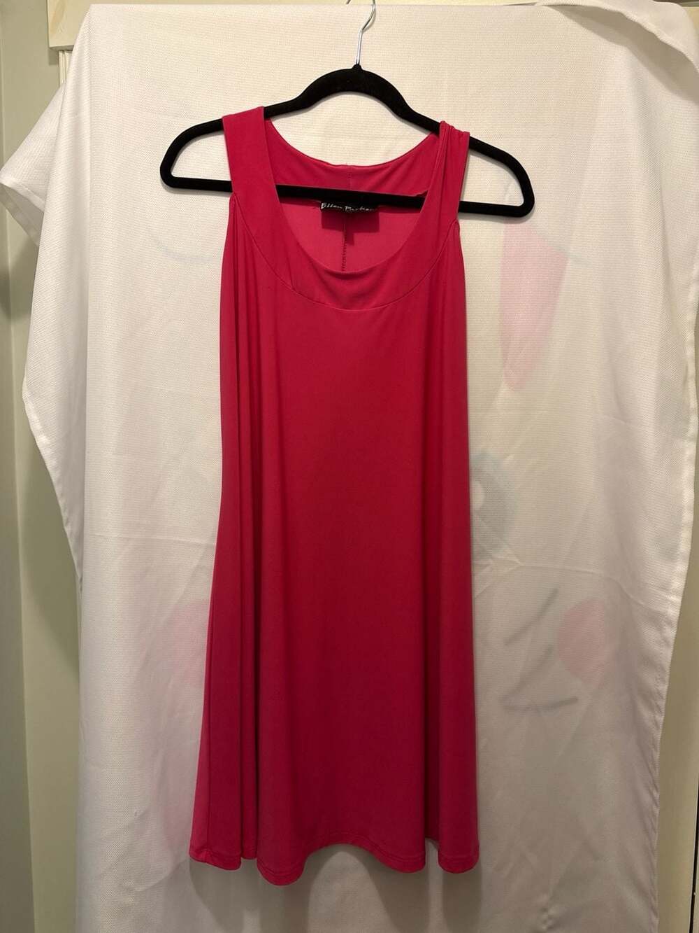 Ellen Parker Sleeveless A-Line Knit Trap Dress in Magenta - Picture 3 of 5